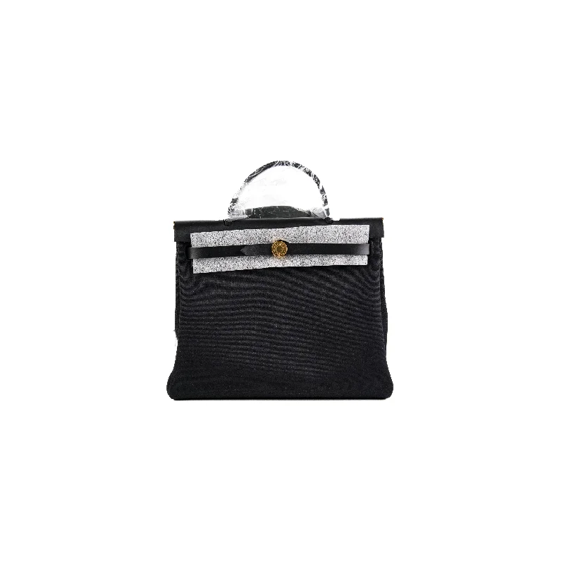 Hermes Herbag 31 Noir Canvas