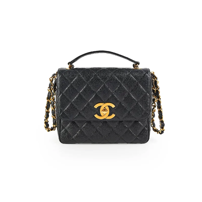 Chanel Vintage Caviar Square Flap