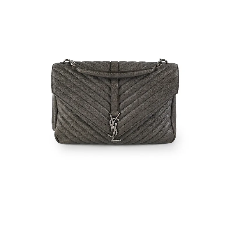 Saint Laurent Colleague Large Grey Shoulder Bag