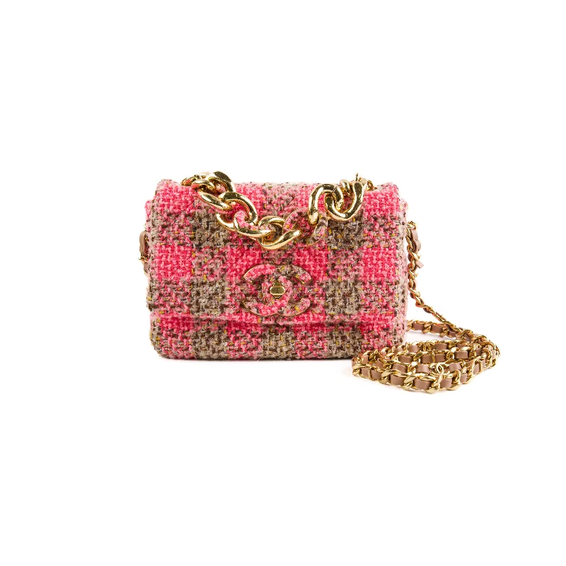 ITEM 14 - Chanel 19 Small seasonal Tweed Pink