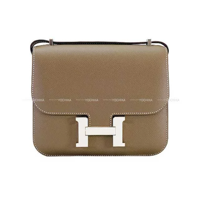 HERMES Shoulder bag Constance 3 18 Etoupe Veau Epsom Silver HW Stamp C[EXCELLENT][Authentic]