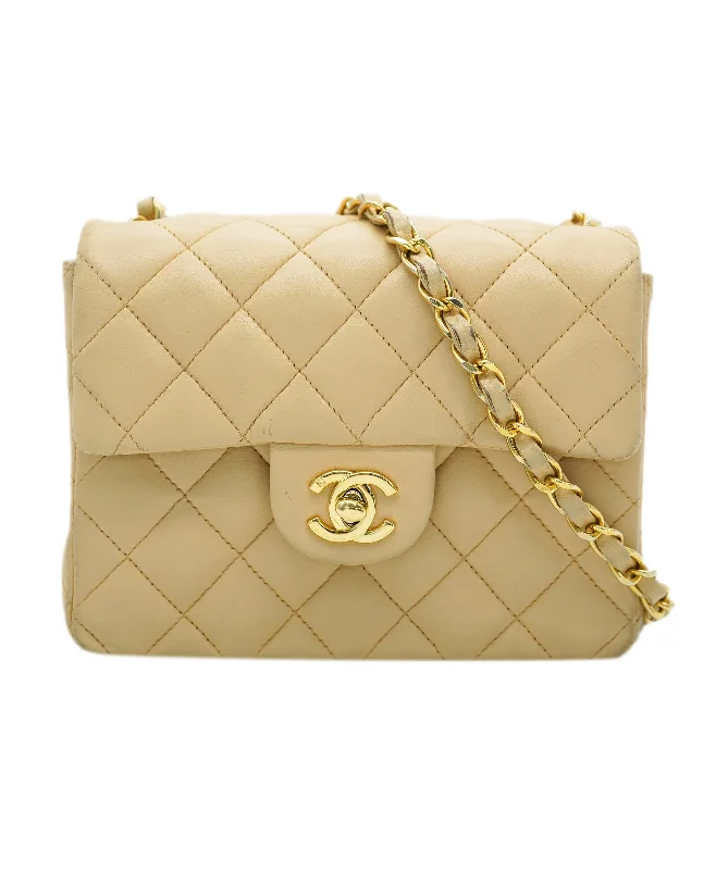 Chanel Mini Classic Flap Beige GHW REC1728