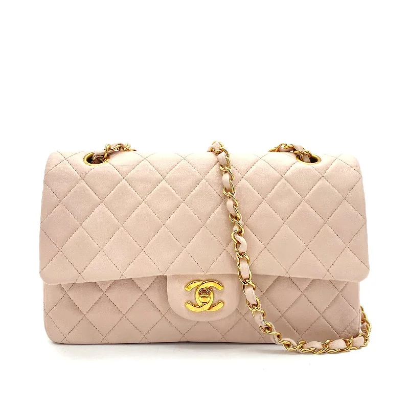 CHANEL VINTAGE CLASSIC FLAP MEDIUM CHAIN SHOULDER LIGHT PINK LAMB SKIN 90255864