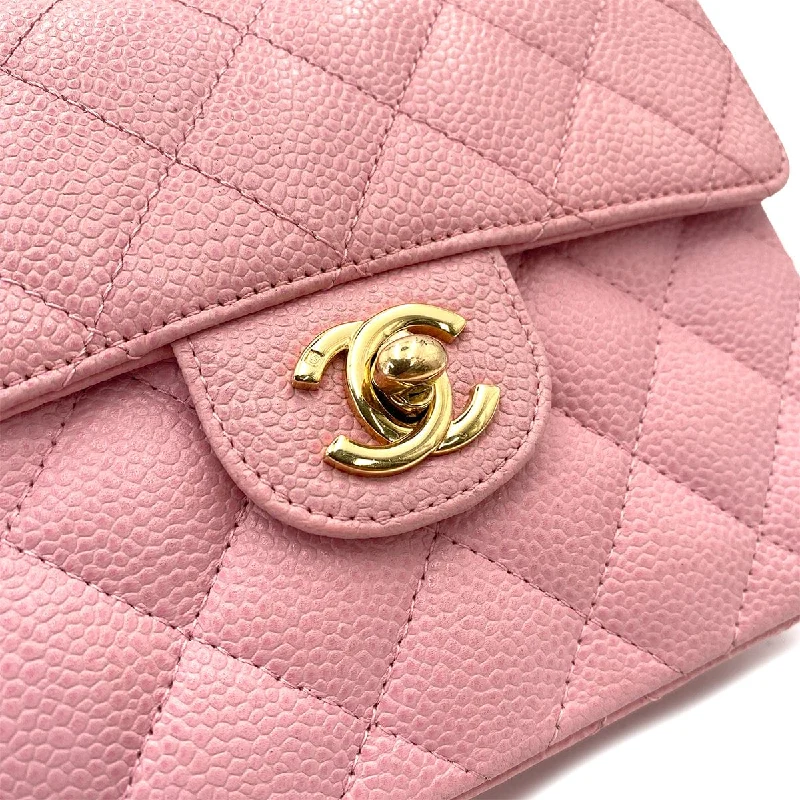 CHANEL VINTAGE MINI SQUARE 17 CHAIN SHOULDER BAG PINK CAVIAR SKIN 90247991