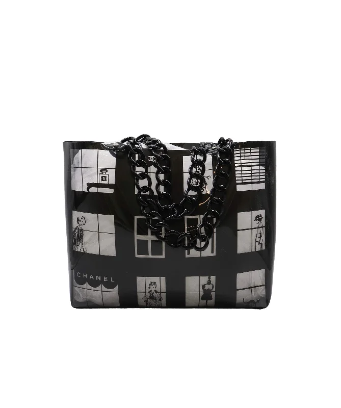 Chanel Vintage Windows Line Plastic Chain Tote Bag - DXBS1419