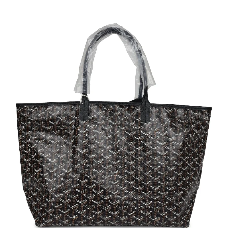 Goyard Goyardine Black St. Louis PM Tote Bag Palladium Hardware