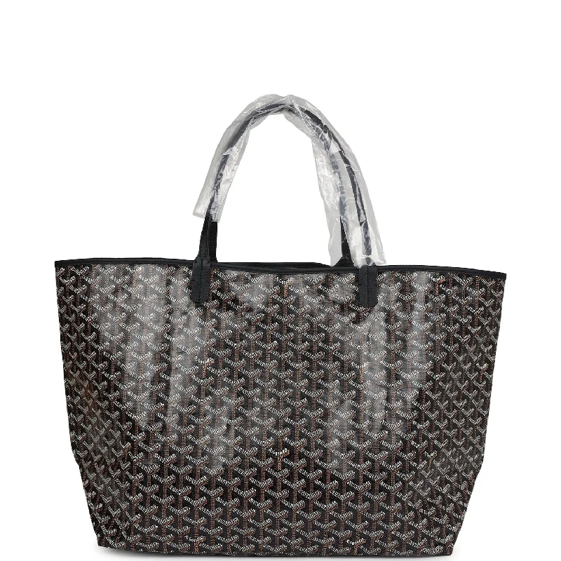 Goyard Goyardine Black St. Louis GM Tote Bag Palladium Hardware