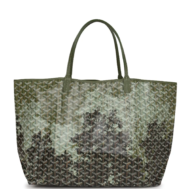 Goyard St Louis GM Canopee Green Goyardine Canvas & Chevroches Calfskin Palladium Hardware