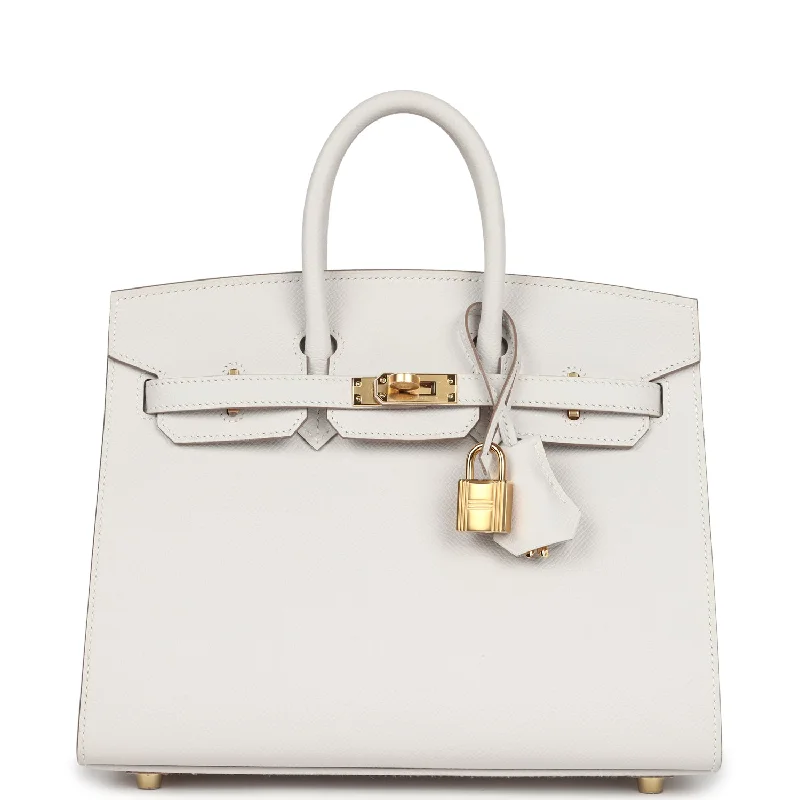 Hermes Birkin Sellier 25 Gris Pale Epsom Gold Hardware