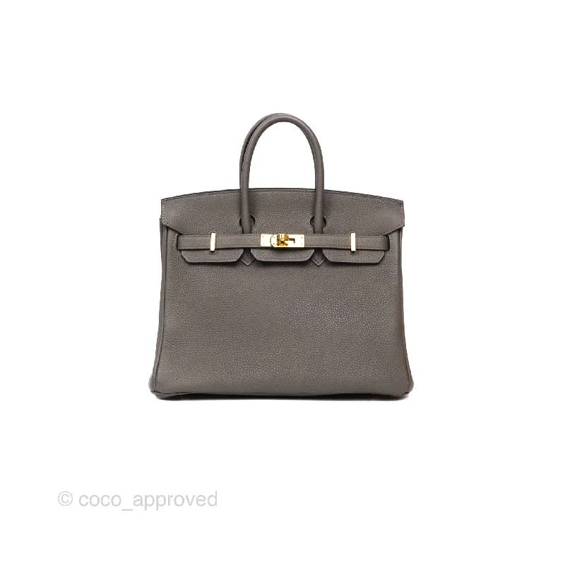 - DM/Email To Purchase - Hermès Birkin 25 Retourne Gris Meyer 0L Togo Gold Hardware