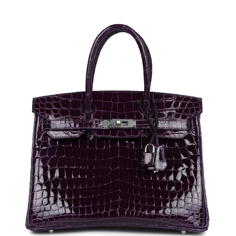 Hermes Birkin 30 Cassis Shiny Crocodile Niloticus Palladium Hardware