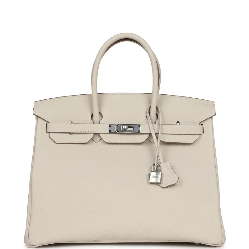 Hermes Birkin 35 Craie Togo Palladium Hardware