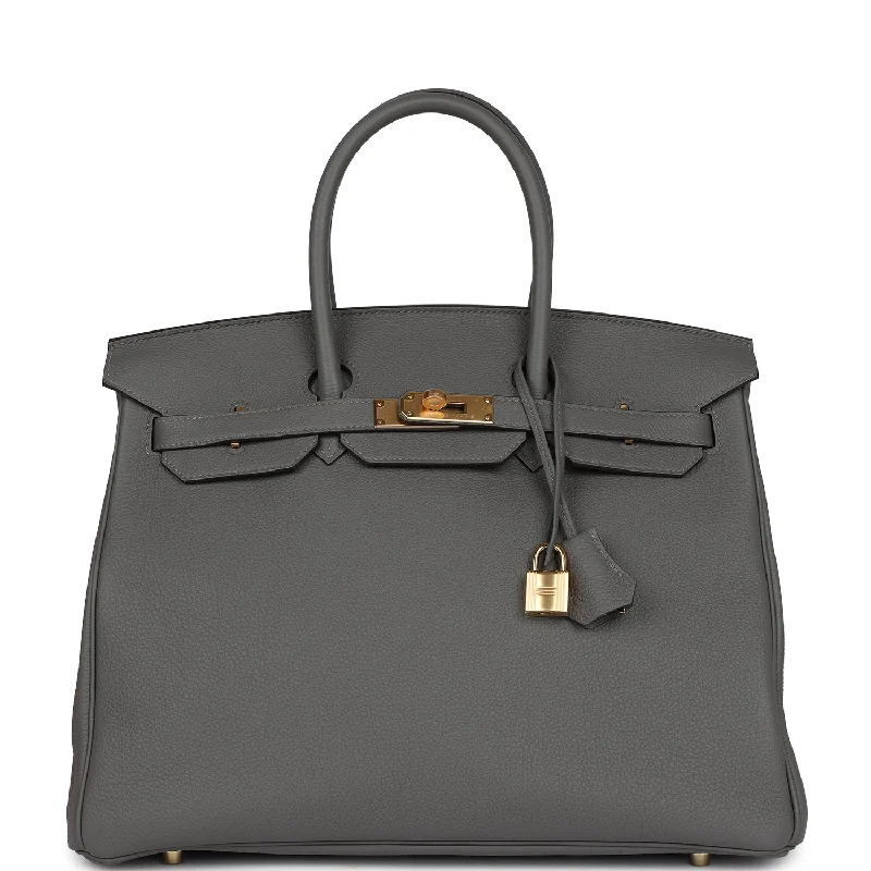 Hermes Birkin 35 Gris Meyer Togo Gold Hardware