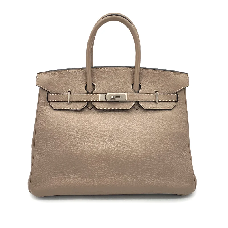 HERMES BIRKIN 35 GRIS TOURTERELLE TAURILLON CLEMENCE HAND BAG □D SHW 90251101