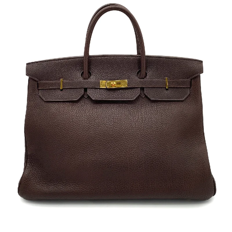 HERMES BIRKIN 40 BROWN TYPE FJORD HAND BAG □B 90255916