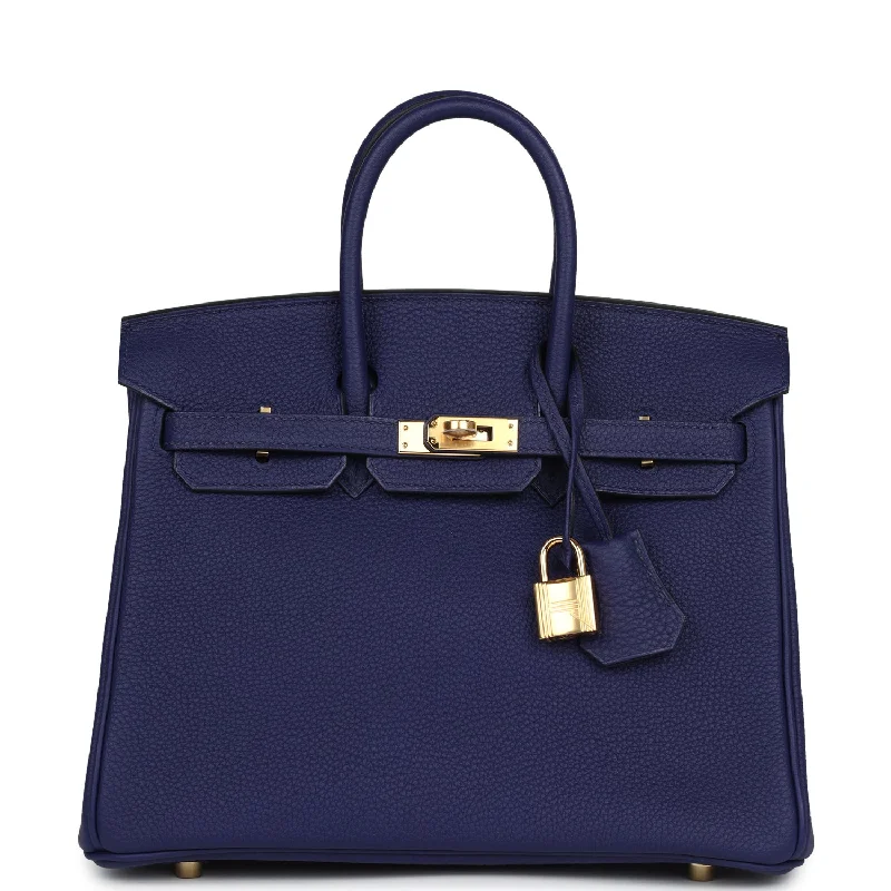 Hermes Birkin 25 Bleu Encre Togo Gold Hardware