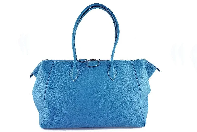 Hermes Blue Jean Clemence 37/40cm Paris Bombay Shoulder Tote Bag