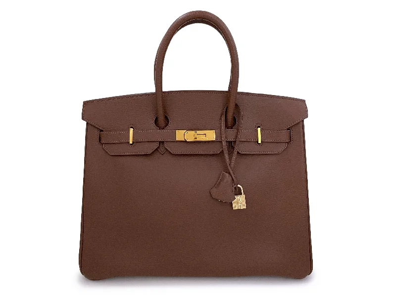 Hermes Chocolate Brown Ardennes 35cm Birkin Bag GHW