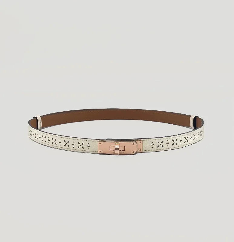 Hermès Kelly 18 Garden Party Belt | Nata Cream