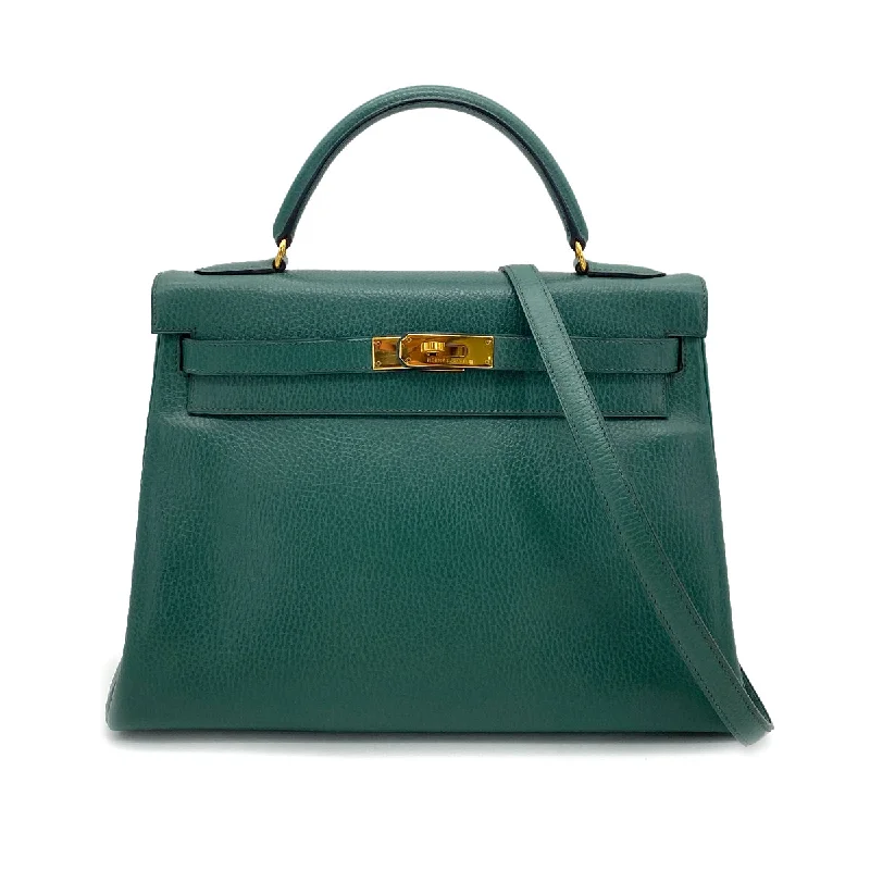 HERMES KELLY 32 RETOURNE VERT ARDENNES HAND SHOULDER BAG 〇X 90255855