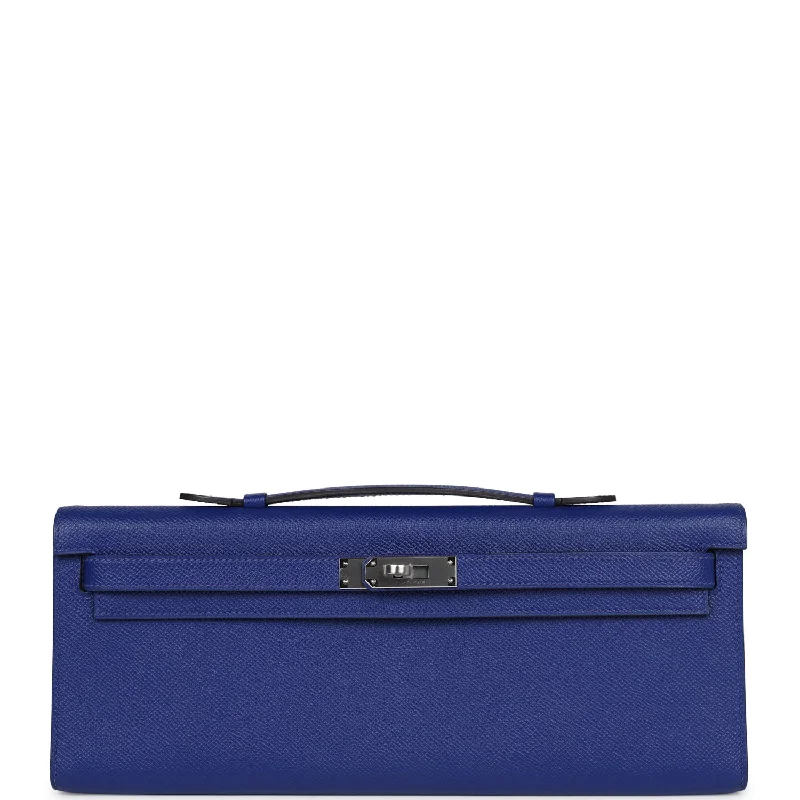 Hermes Kelly Cut Bleu Electric Epsom Palladium Hardware