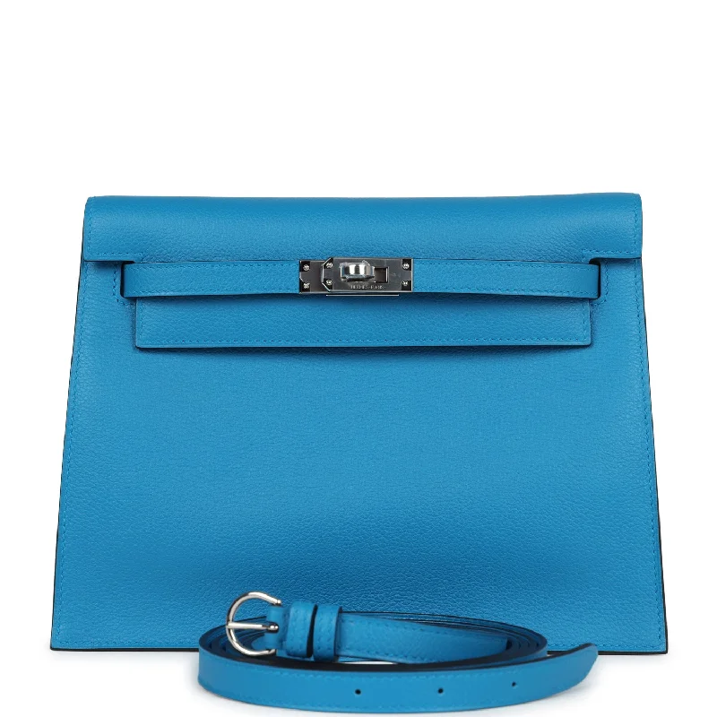 Hermes Kelly Danse Bleu Zanzibar Evercolor Palladium Hardware