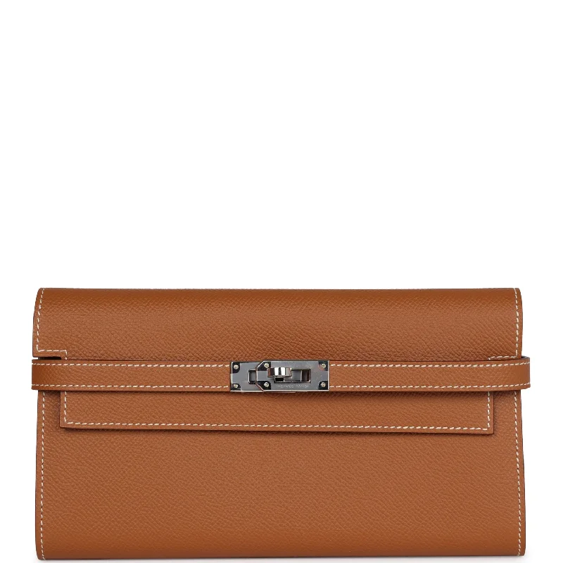 Hermes Kelly Long Wallet Gold Epsom Palladium Hardware