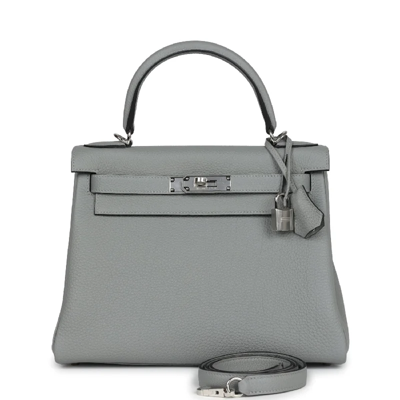 Hermes Kelly Retourne 28 Gris Mouette Togo Palladium Hardware