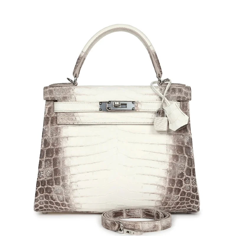 Hermes Kelly Retourne 28 Himalaya Matte Niloticus Crocodile Palladium Hardware