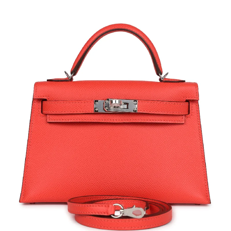 Hermes Kelly Sellier 20 Orange Field Epsom Palladium Hardware