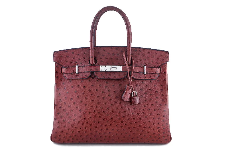 Hermes Ostrich Rouge H Red 35cm Birkin Bag PHW