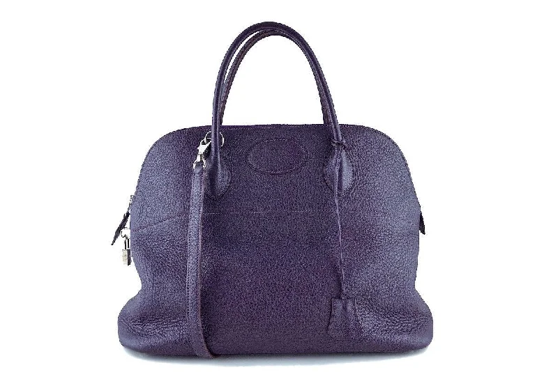 Hermes Raisin Purple 35/37cm Mou Bolide Shoulder Tote Bag