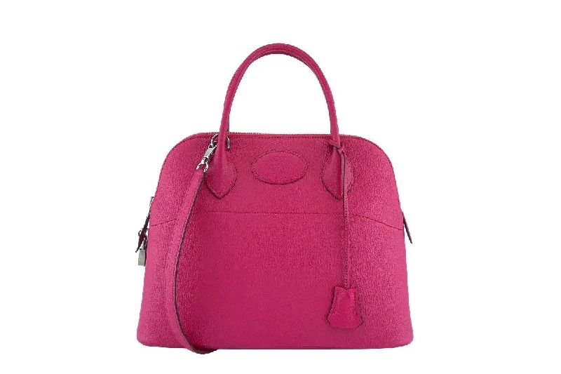 Hermes Rose Shocking Chevre Pink 31cm Bolide Tote Bag