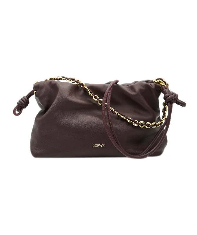 Loewe Burgundy Nappa Lambskin Medium Flamenco Bag ALL0832