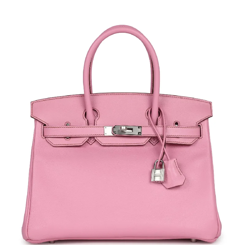 Pre-owned Hermes Birkin 30 Bubblegum Swift Palladium Hardware