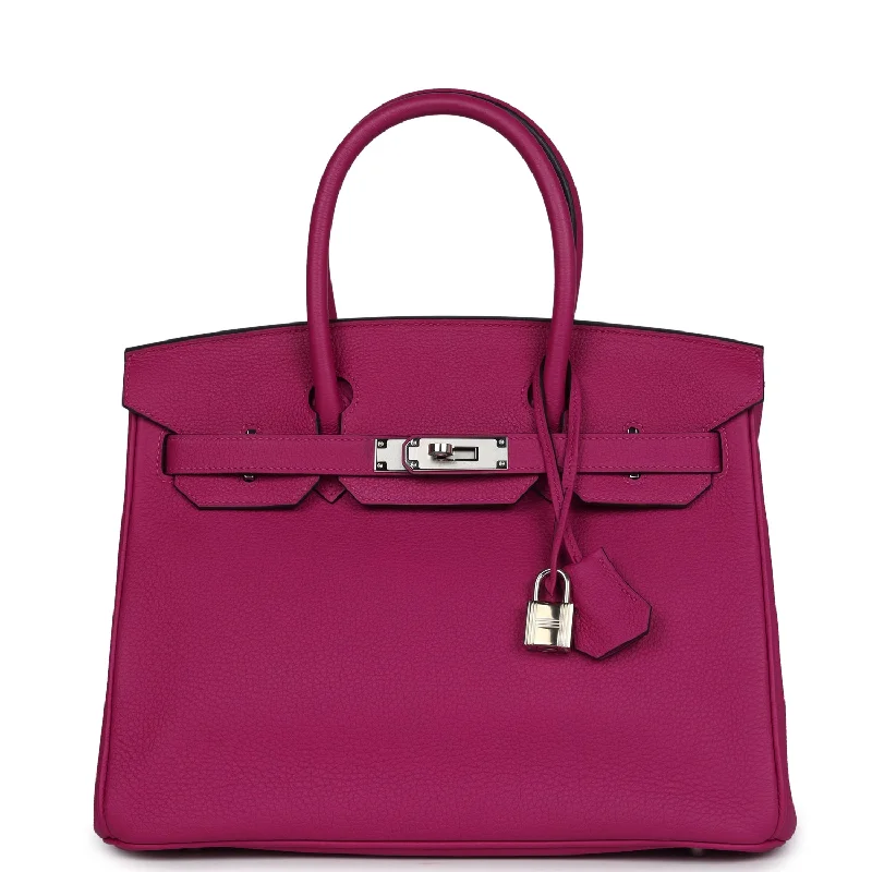 Pre-owned Hermes Birkin 30 Rose Pourpre Togo Palladium Hardware