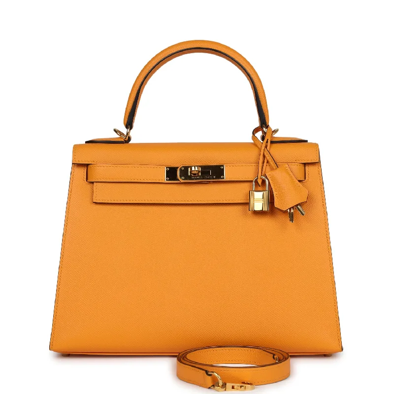 Pre-owned Hermes Special Order (HSS) Kelly Sellier 28 Jaune D'Or Epsom Gold Hardware