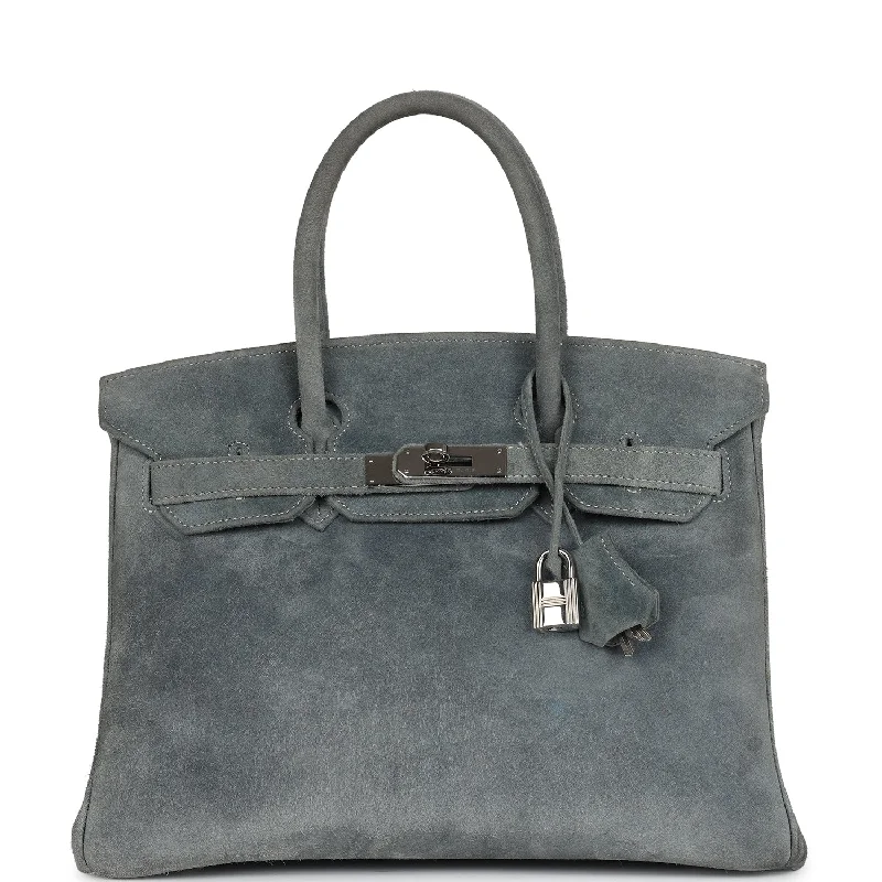 Vintage Hermes Birkin 30 Gris Fume Doblis Palladium Hardware